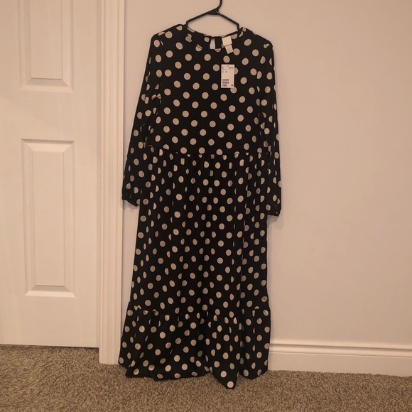 H&M Black and White Polka Dots Maxi dress - Picture 1 of 2